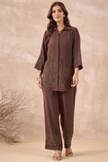 Brown Embellished Co-Ord Set
