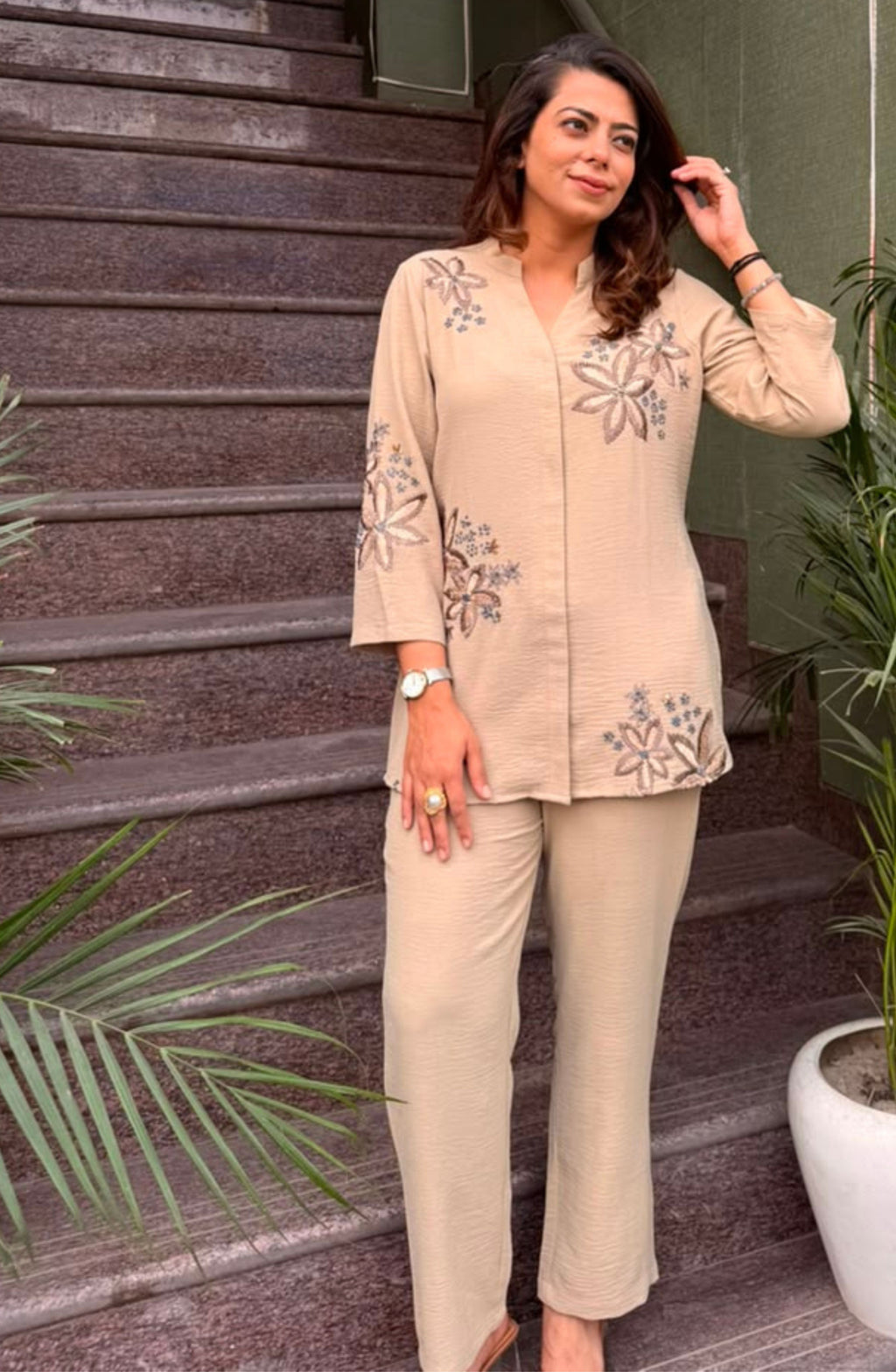 Desert Bloom Embroidered Co-Ord Set