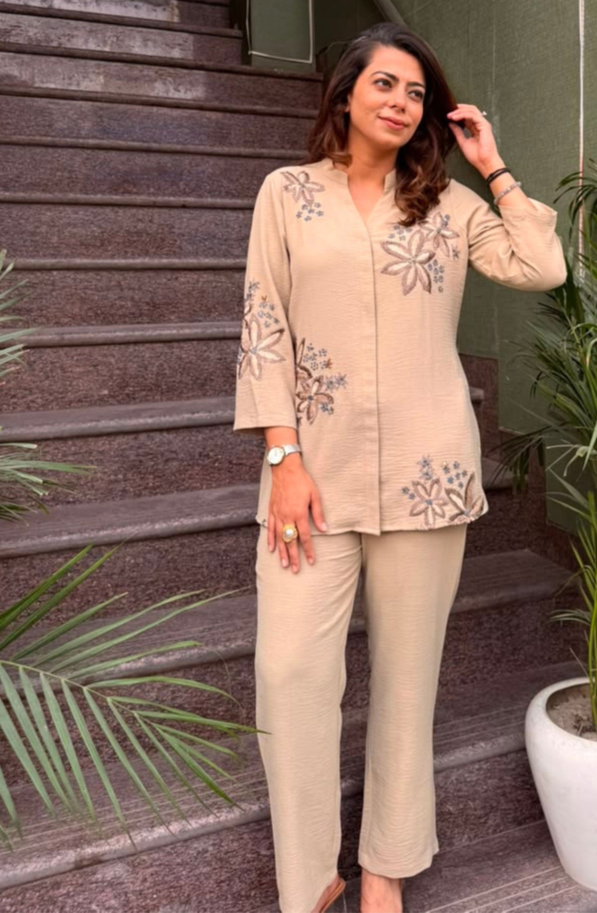 Desert Bloom Embroidered Co-Ord Set