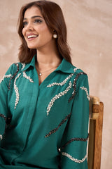 Teal Embellished Co-Ord Set