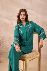 Teal Embellished Co-Ord Set