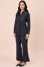 Dark Grey Woollen Embellished Co-ord Set