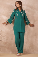 Teal Embellished Co-Ord Set