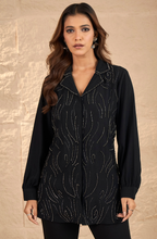 Black Midnight Stone Work  Shirt
