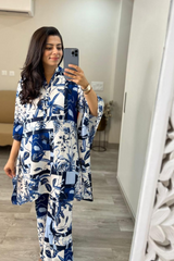 Blue Floral Printed Co-Ord Set