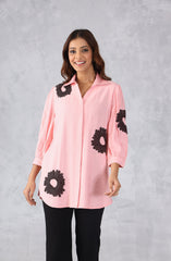 Pink Floral Embellished Shirt