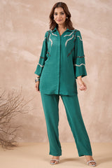 Teal Embellished Co-Ord Set