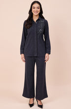 Dark Grey Woollen Embellished Co-ord Set