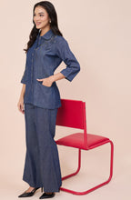 Cotton Denim Stone Embellished Co-ord Set