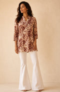 Brown Abstract Printed Shirt