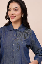 Cotton Denim Stone Embellished Co-ord Set