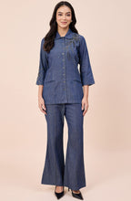 Cotton Denim Stone Embellished Co-ord Set