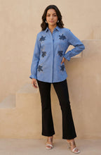 Lilac Blue Embroidered Shirt