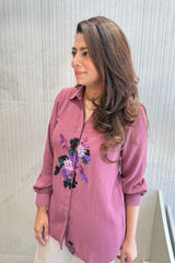 Pastel Pink Embellished Shirt