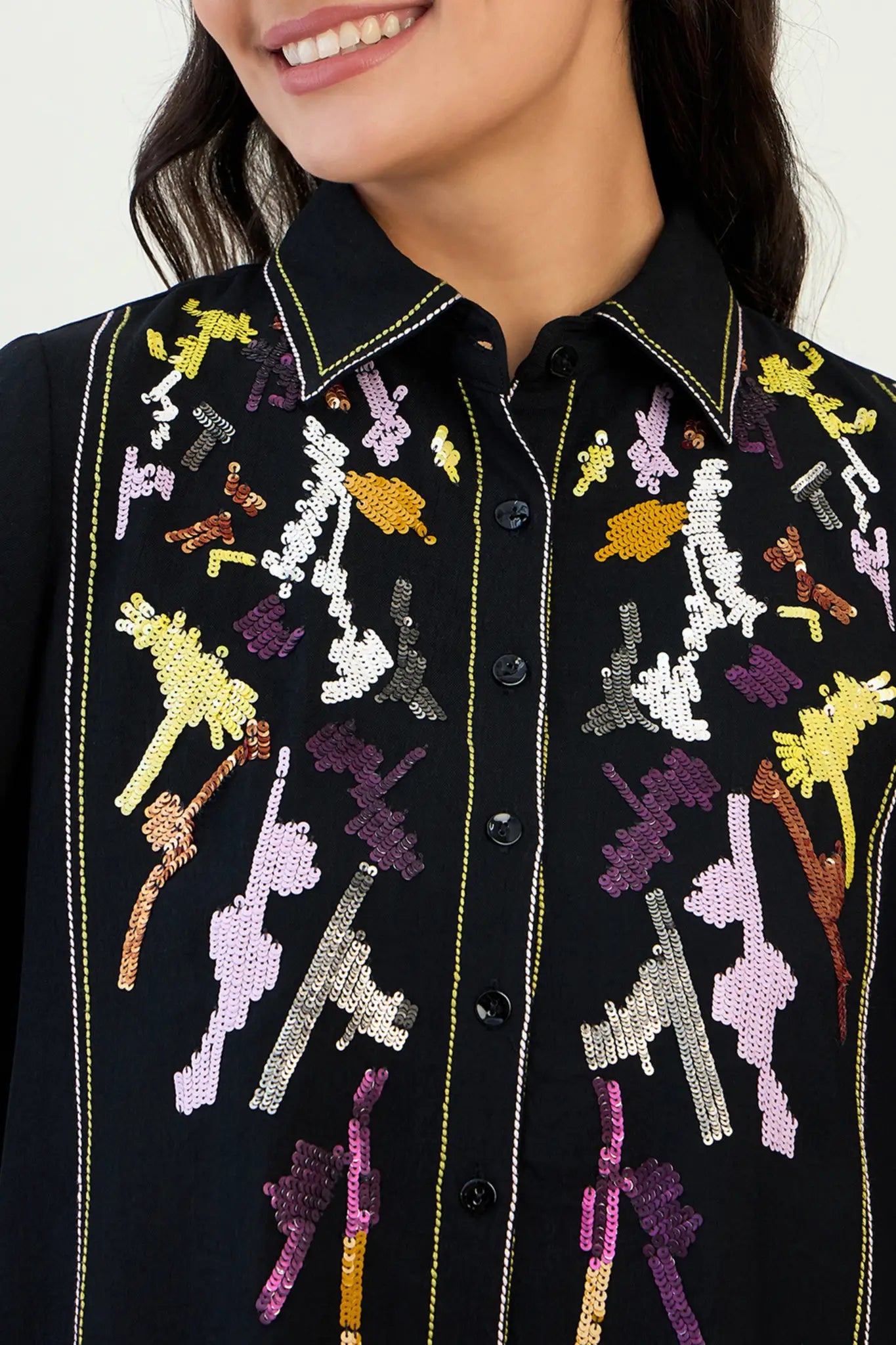 Black Colorful Sequin Co-ord Set