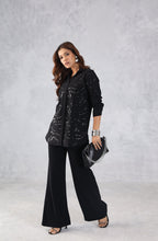 Black Abstract Embellished Shirt