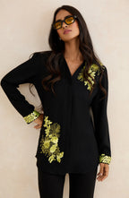 Black Lime Embellished Shirt