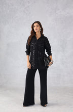 Black Abstract Embellished Shirt