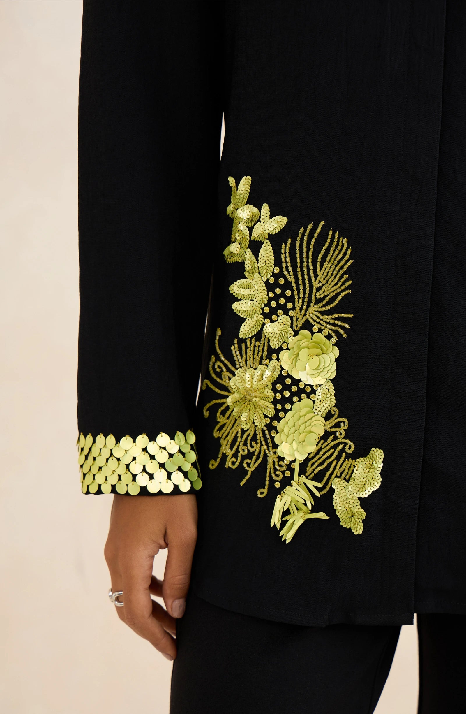 Black Lime Embellished Shirt