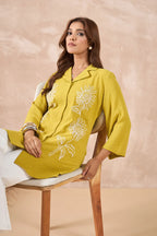 Yellow Sunflower Embroidered Shirt