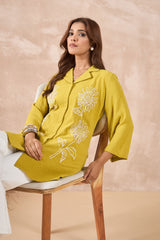 Yellow Sunflower Embroidered Shirt