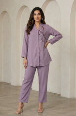 Lilac Embellished Cord Set