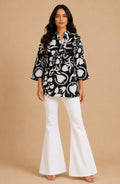 Black & White Botanical Printed Shirt