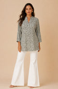 Olive Green Abstract Printed Shirt