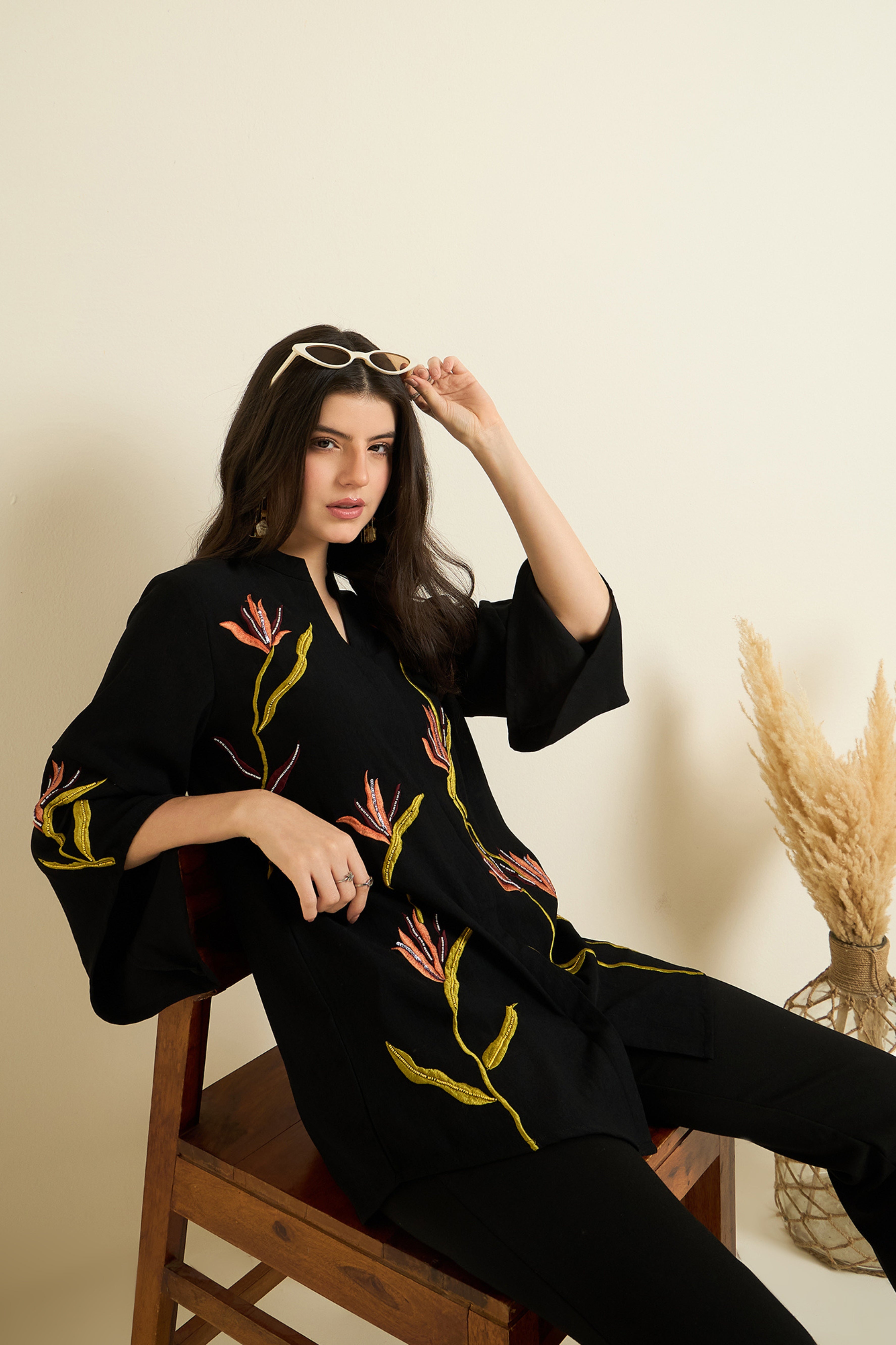 Black Embroidered Shirt