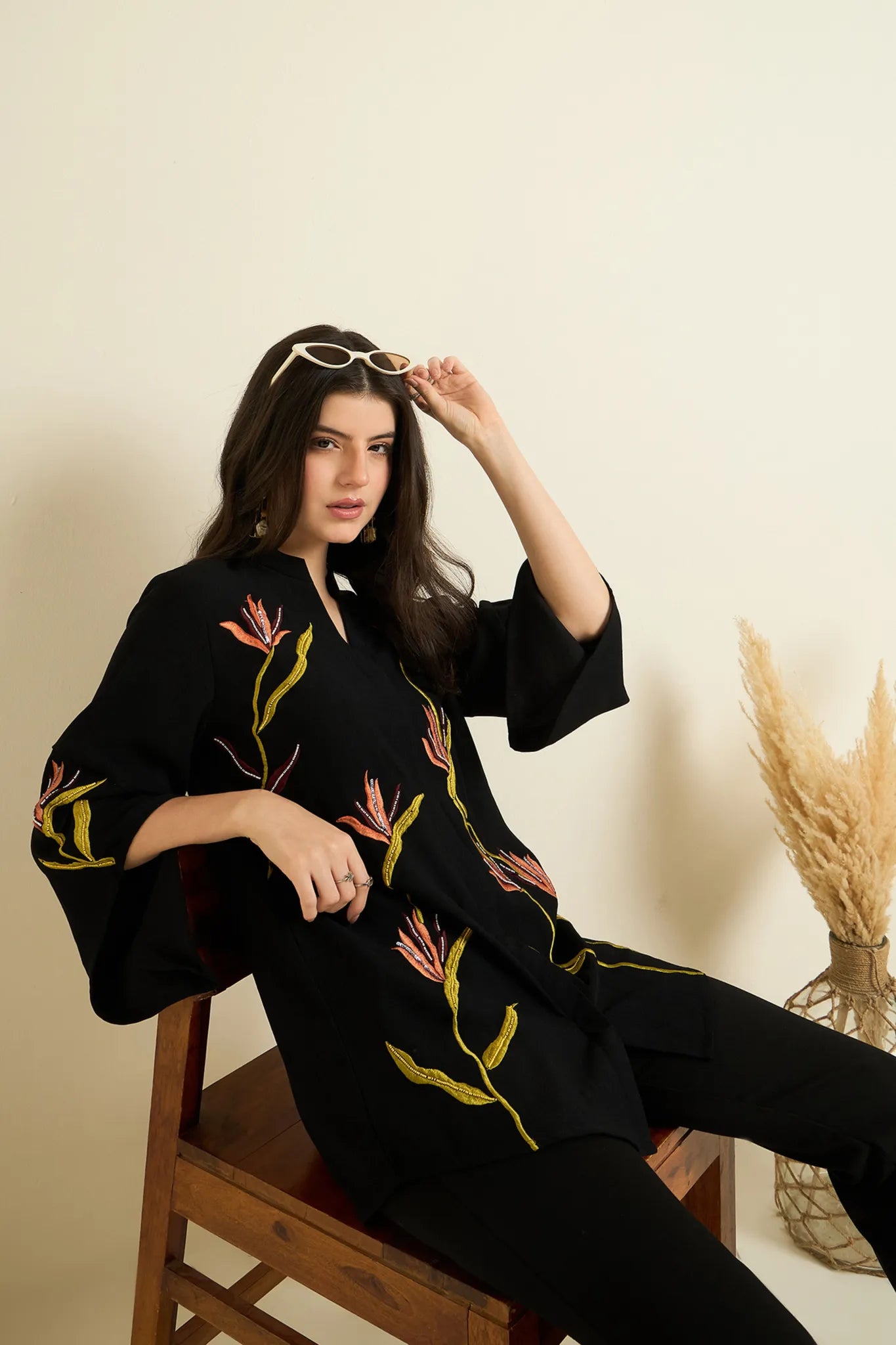 Black Embroidered Shirt