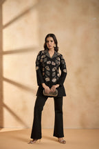 Midnight Black and Gold Embellished co-ord set