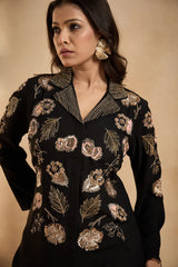 Midnight Black and Gold Embellished co-ord set