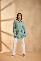 Sea Green Embroidered Shirt