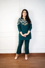 Bottle Green Embroidered Co-ord Set