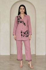 Dusky Pink Embroidered Co-Ord Set