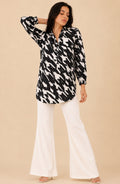 Black & White Bold Printed Shirt