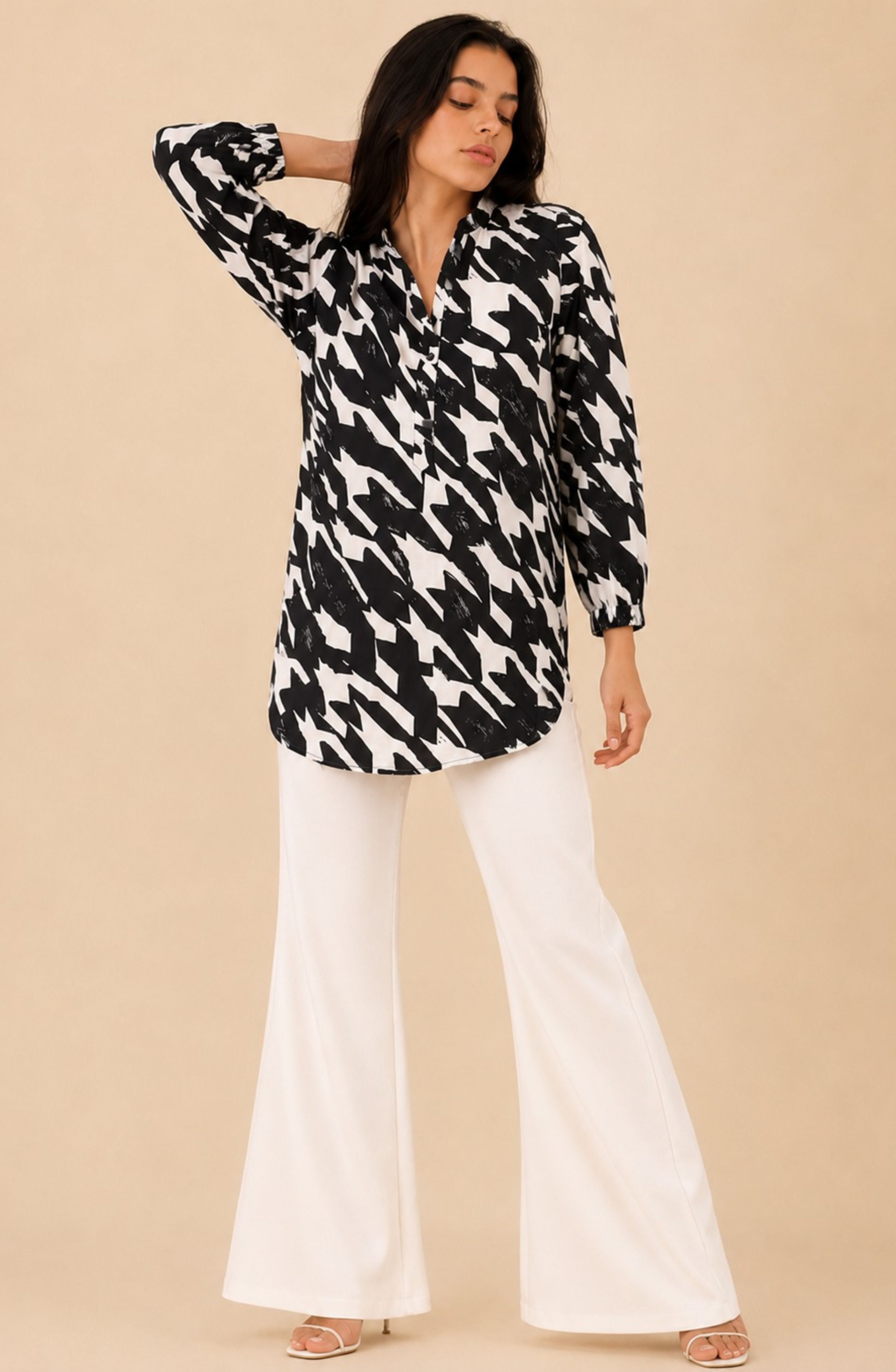 Black & White Bold Printed Shirt