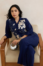 Navy Blue Abstract Patchwork Co-Ord Set