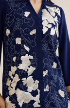 Navy Blue Abstract Patchwork Co-Ord Set