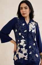 Navy Blue Abstract Patchwork Co-Ord Set