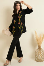 Black Embroidered Shirt