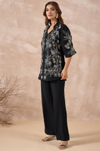 Black Embroidered co-ord set