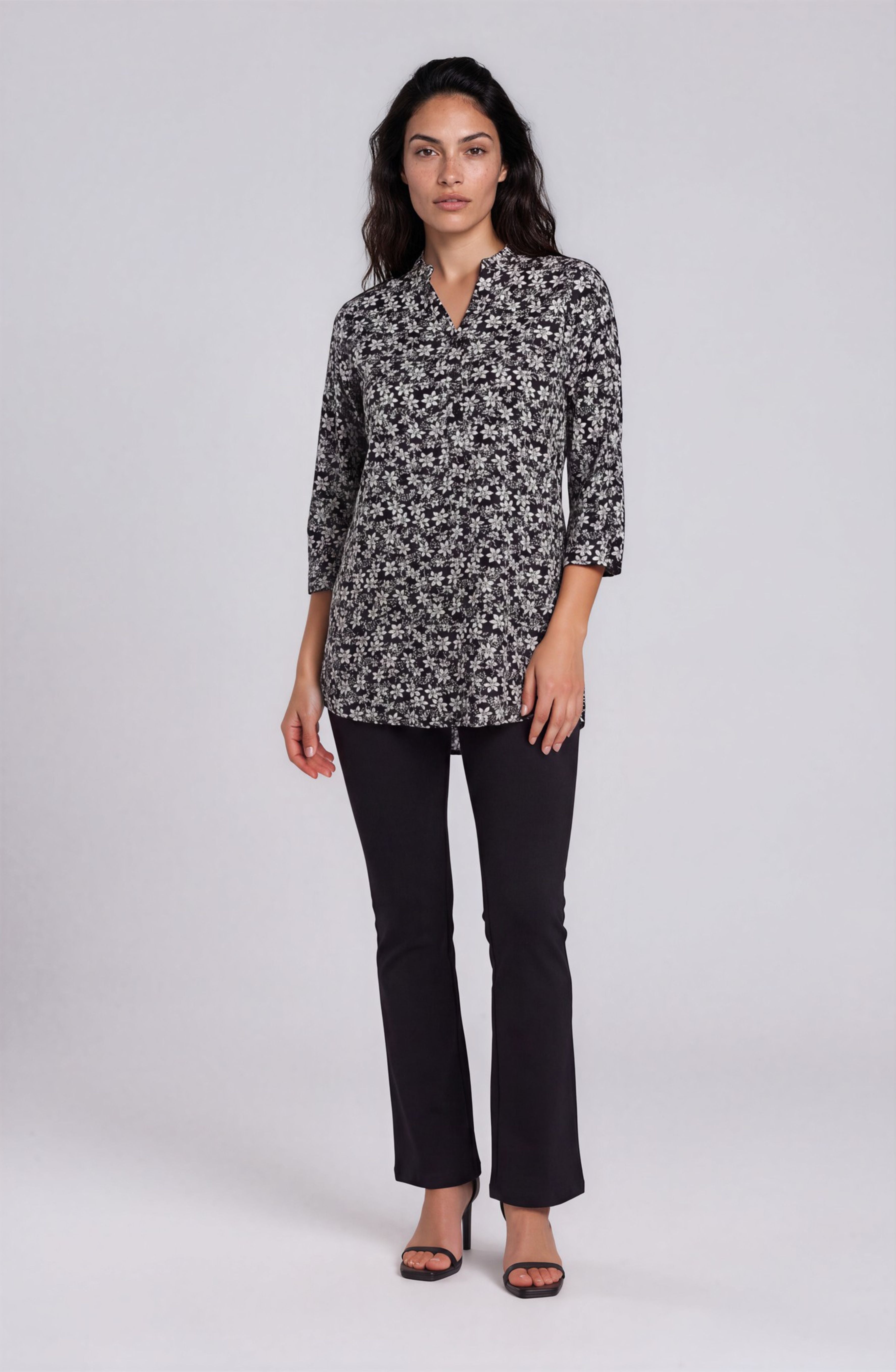 Black Ivory Floral Print Shirt