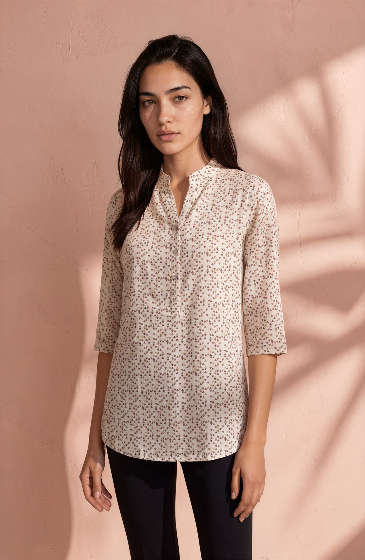 Ivory Triangle Print Shirt
