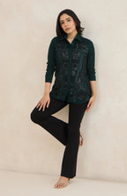 Emerald Green Sequin Embellished Jacket