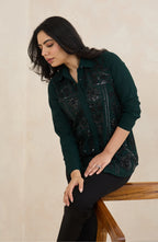 Emerald Green Sequin Embellished Jacket