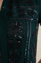 Emerald Green Sequin Embellished Jacket