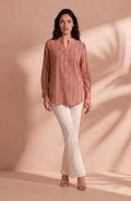 Rust Print Long Sleeve Tunic Top
