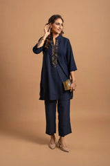 Navy Blue Embellished Co-ord set
