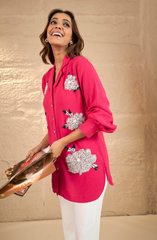 Pink Sequin Embellished Shirt